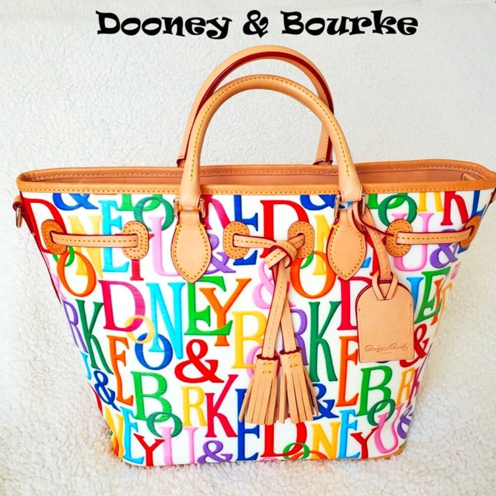 NWOT Dooney & Bourke Coated Canvas And Leather Satchel